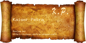 Kaiser Petra névjegykártya